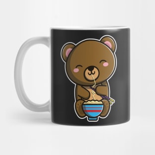 Cute Japanese Bear Eating Ramen Noodle Kawaii Bear for kids design Mug